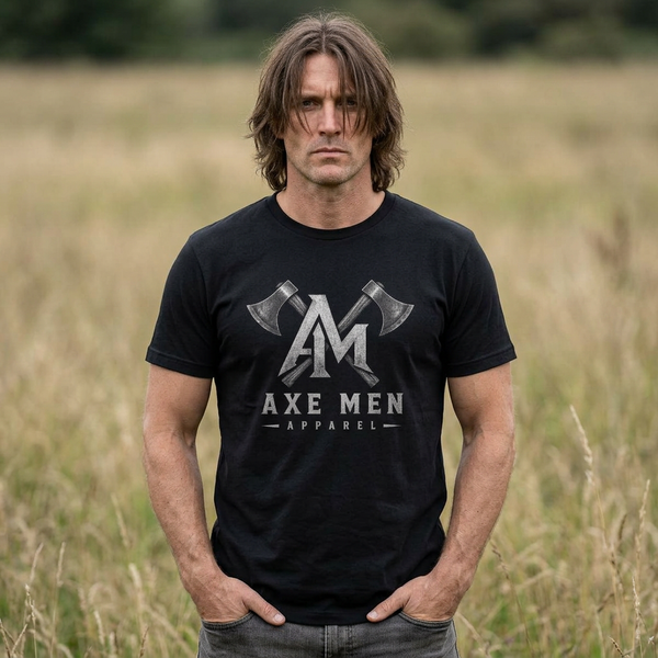 Axe Men Apparel Logo T-Shirt — Vintage Front Crossed Axes Graphic Tee