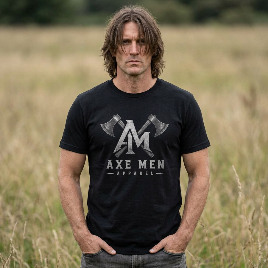Axe Men Apparel Logo T-Shirt — Vintage Front Crossed Axes Graphic Tee