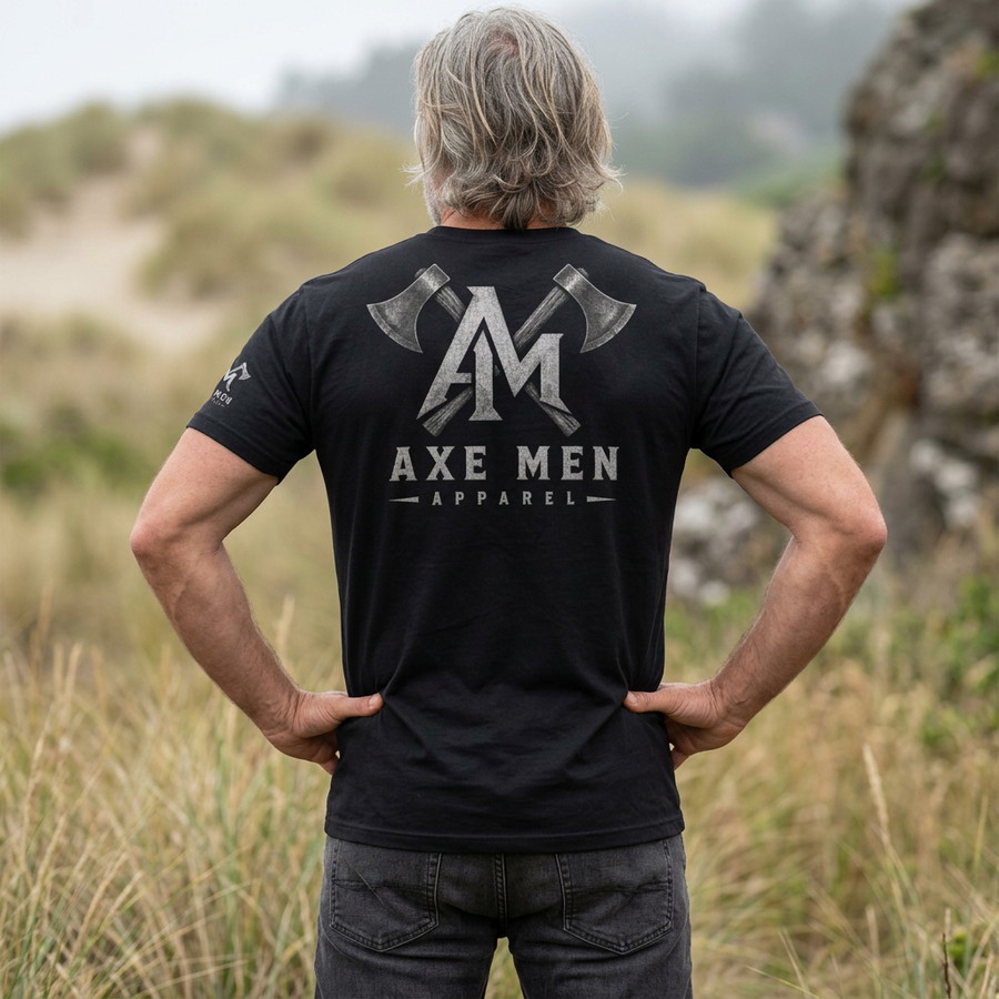 Axe Men Logo Graphic Tee — Rustic Axe Back Print
