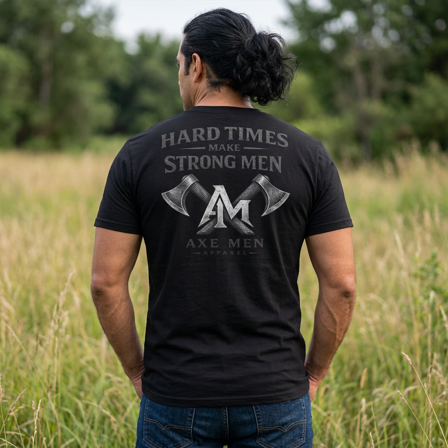 Hard Times Make Strong Men Axe Men Graphic T-Shirt