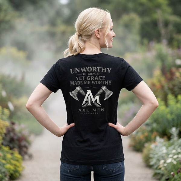 Women's V-Neck Tee — Unworthy of Grace Yet Grace Made Me Worthy