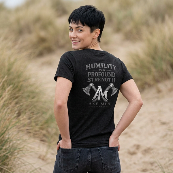 Humility Is a Profound Strength V‑Neck Tee — Women's Relaxed Heather
