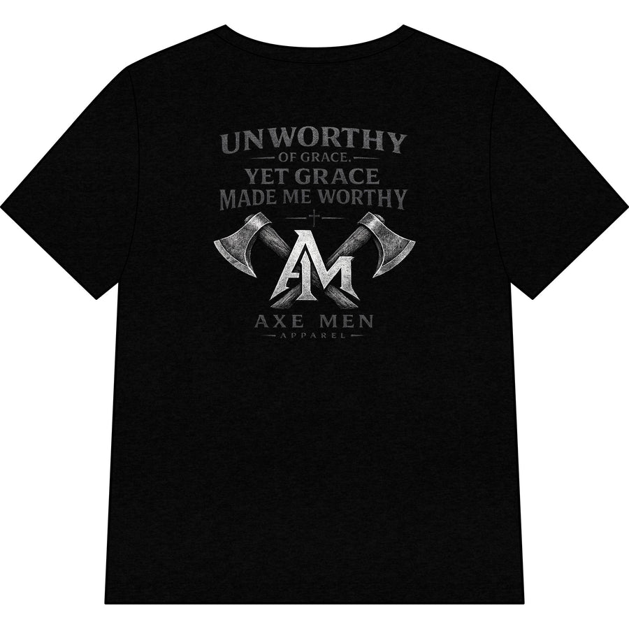 Women's V-Neck Tee — Unworthy of Grace Yet Grace Made Me Worthy